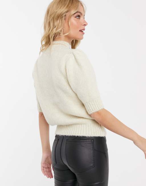 Short sale cream jumper