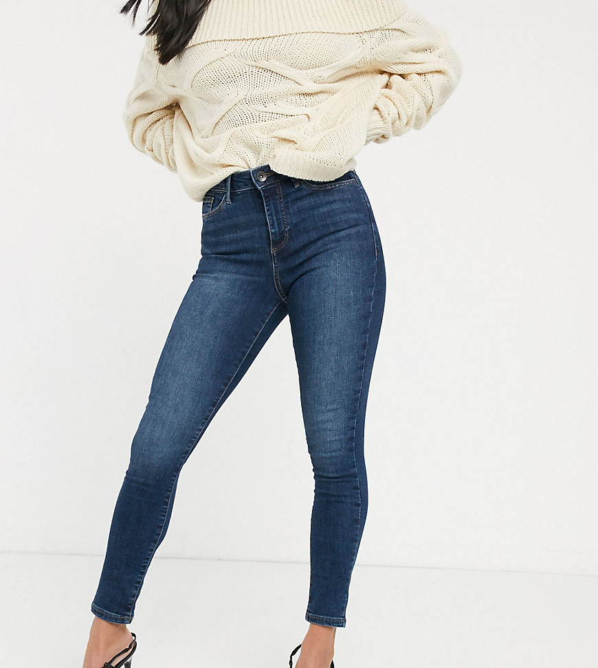 Vero Moda- Petite - Skinny jeans met hoge taille in mis wash blauw