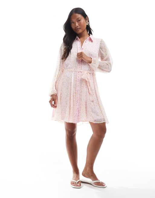pink belted shirt dress Poppy Belted Midi Shirt Dress Pink | Evening Dresses