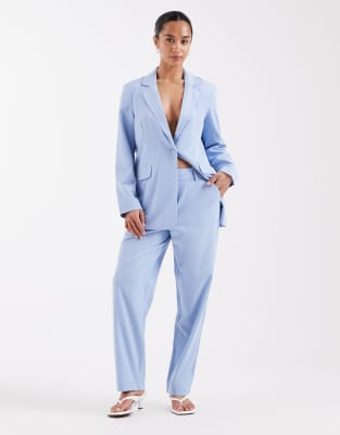 Vero Moda Petite Straight Leg Tailored Pants In Blue