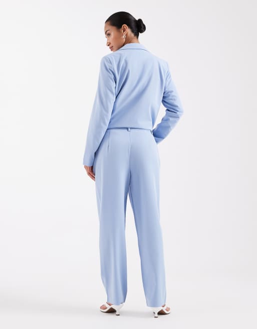 Vero Moda Petite straight leg tailored pants in brunnera blue - part of a set, 3 of 5