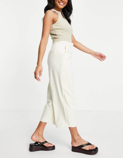 Omkreds Ugle Bot Vero Moda Petite stretch culottes in cream | ASOS