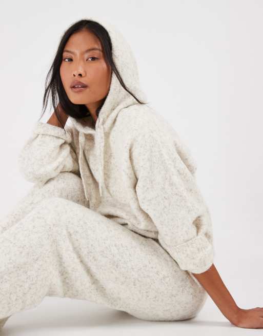 Vero Moda Petite - Havrefarvet strikket sæt med hætte, 3 af 3