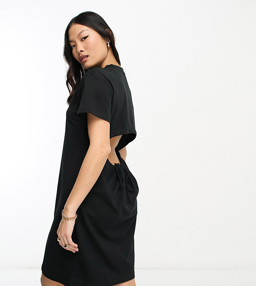 Vero Moda Petite Ribbed T-shirt Midi Dress In Black