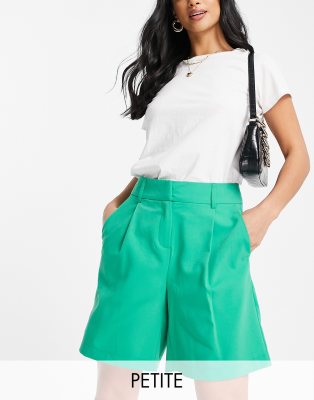 Vero Moda Petite Tailored City Suit Shorts In Bright Green