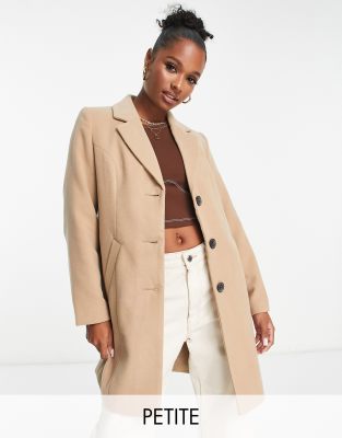 Vero Moda Petite tailored coat in camel