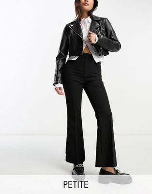 Vero Moda Petite tailored flared trousers in black
