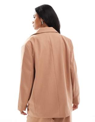 Vero Moda Petite Tailored Herringbone Blazer In Brown
