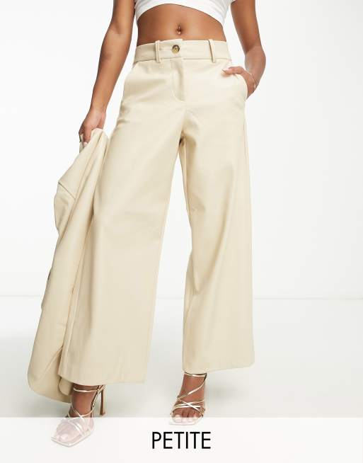 Vero Moda petite pinstripe cropped vest and tailored pants set in crea