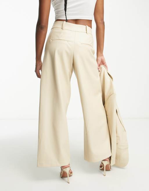 ASOS DESIGN belted wide leg pants in mustard