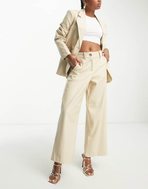 ASOS DESIGN belted wide leg pants in mustard