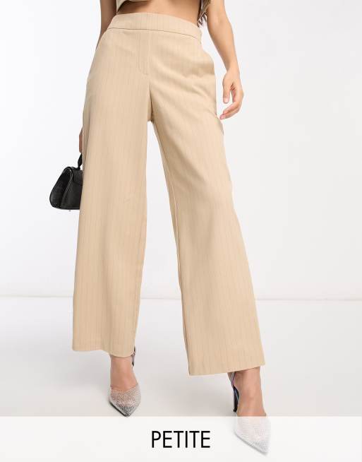 Petite cream shop wide leg trousers