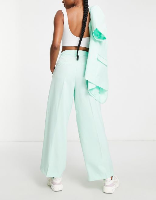 Vila Petite Exclusive tailored suit blazer in mint green