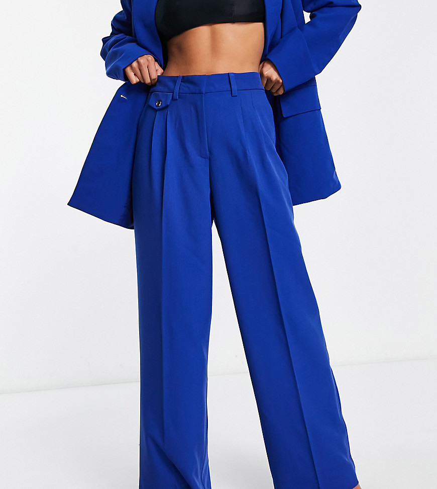 Vero Moda Petite tailored suit wide leg pants in colbalt blue