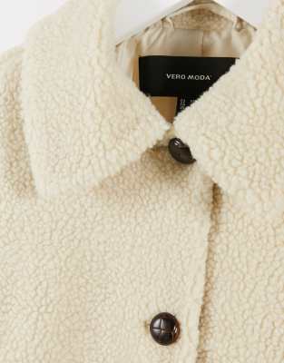 petite cream teddy coat