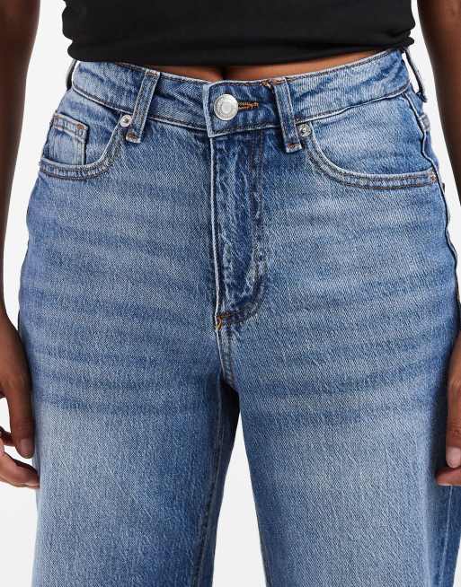 Vero Moda Petite Tessa high waisted wide leg jeans in washed mid blue, 5 of 5