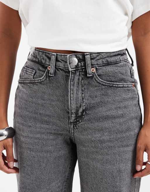 Vero Moda Petite Tessa jeans med hög midja och vida ben i mellangrå, 5 av 5