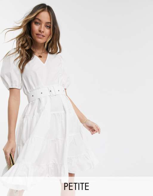 Petite white hot sale smock dress