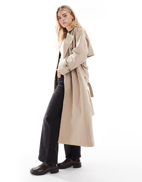 Vero Moda Petite - Trenchcoat met lange pasvorm en riem in stone - view 1