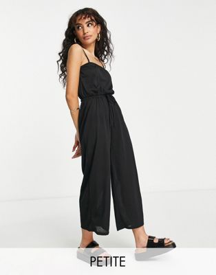 Vero Moda Petite strappy jumpsuit in black - ASOS Price Checker