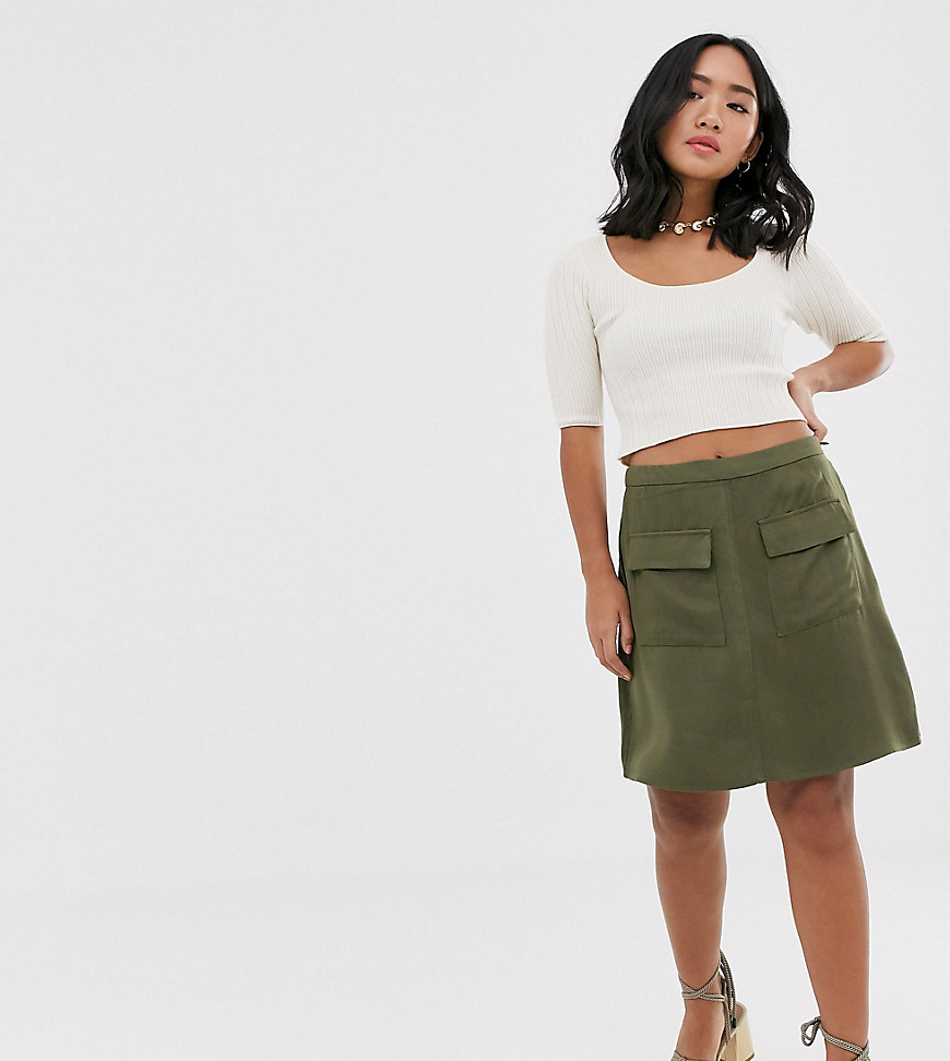 Vero Moda Petite utility skirt-Green