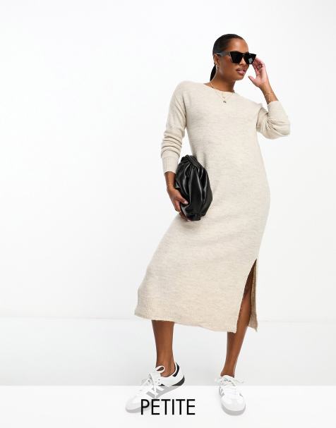 Vero Moda Petite - Vestito midi in maglia crema - view 1