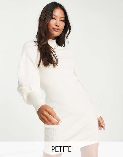 mini in Moda volume Vero cream sweater sleeve ASOS dress | Petite