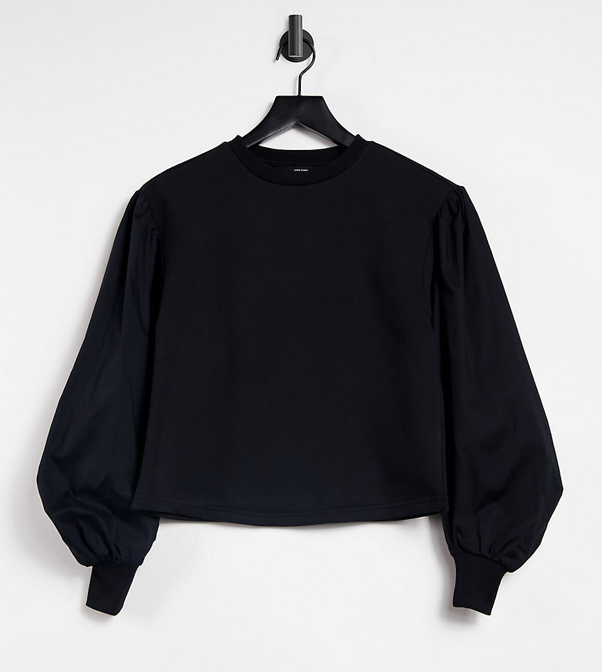 Vero Moda Petite volume sweatshirt in black