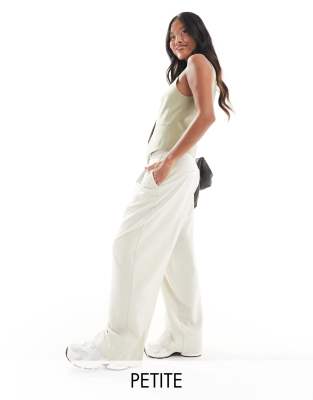 wide leg dad pants in silver lining-Neutral