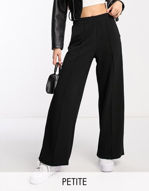 Vero Moda Petite wide leg jersey pants in black