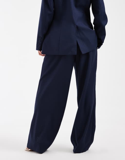 Vero Moda Petite wide leg tailored pants in navy (part of a set), 5 of 5