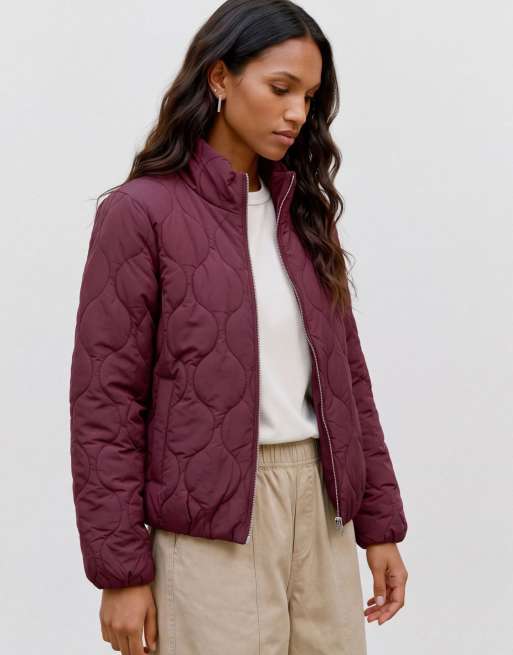 Vero Moda pikowana kurtka w kolorze winetasting, 3 z 6