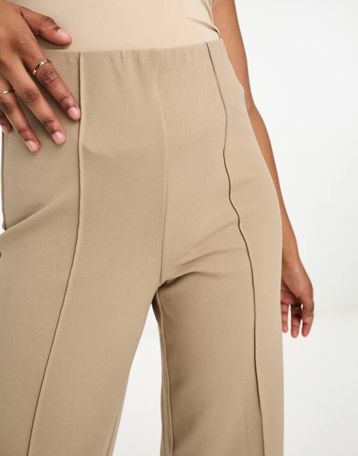 Vero Moda pin tuck wide leg pants in beige