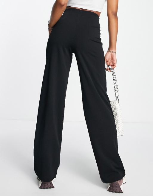 Vero Moda pleat front wide leg pants in black