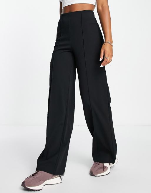 Vero Moda pleat front wide leg pants in black