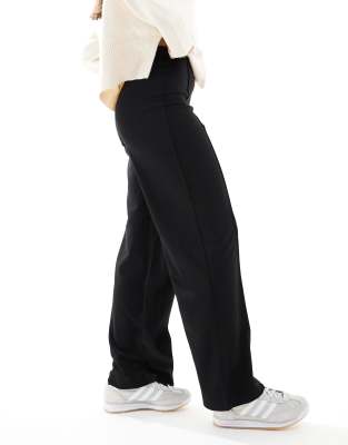 Vero Moda Pleat Front Wide Leg Pants In Black In Black