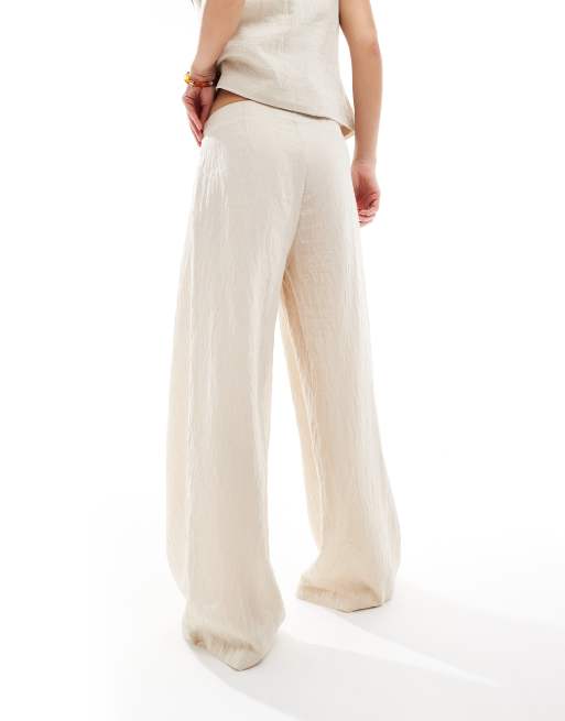 Vero Moda pleat front wide leg pants in cream (Part of a set), 3 of 5