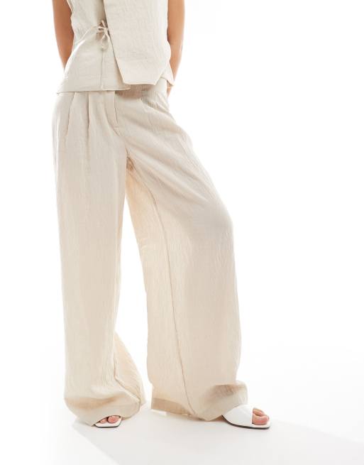 Vero Moda pleat front wide leg pants in cream (Part of a set), 5 of 5