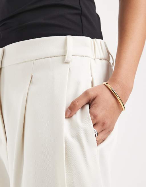 Vero Moda pleat front wide leg tailored pants in birch (part of a set), 5 of 5
