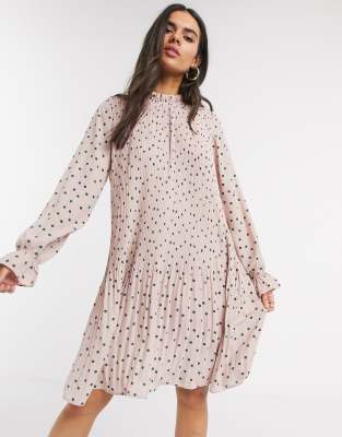 vero moda maxi smock dress in bold print