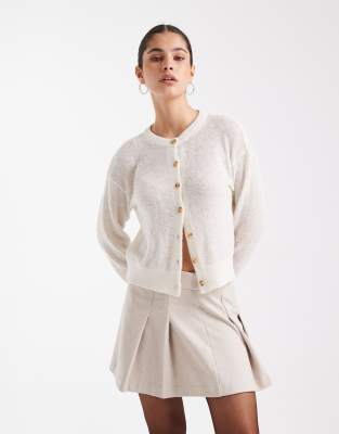 Vero Moda - Plissierter Minirock in Creme-Weiß