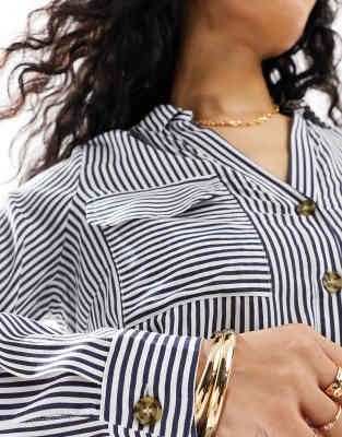 Vero Moda Pocket Front Shirt In White