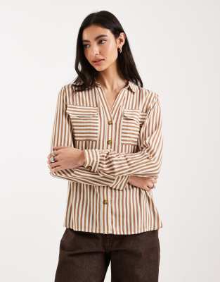 Vero Moda Pocket Front Shirt In Multi