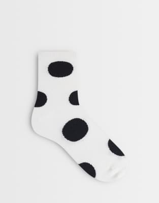 Vero Moda Polka Dot Ankle Socks In White