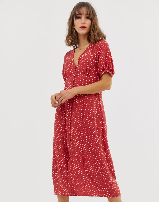 rækkevidde I udlandet Modsatte Henna Polka Dot Wrap Dress In Red | idusem.idu.edu.tr