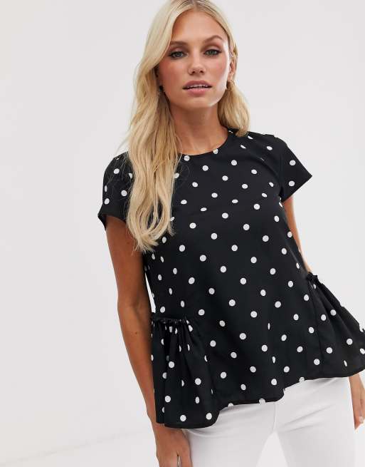 Polka dot cheap smock top