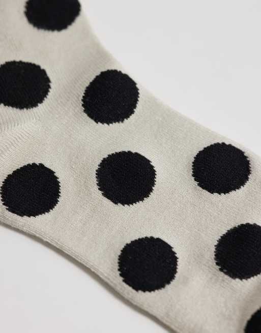 Vero Moda polka dot socks in stone with black spots, 3 of 3