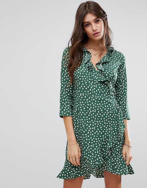 Vero moda dotted cheap wrap dress