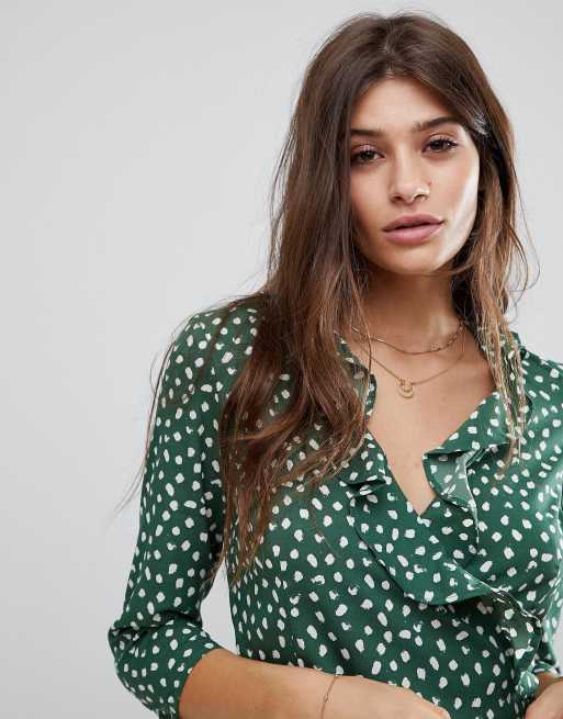 Vero moda polka dot wrap clearance dress