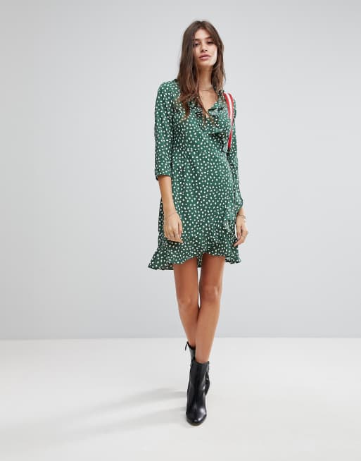 Vero moda polka 2025 dot wrap dress